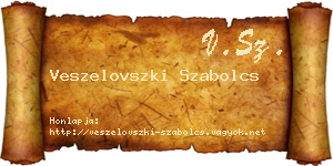 Veszelovszki Szabolcs névjegykártya
